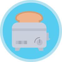 Toaster Flat Multi Circle Icon vector