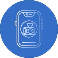 Camera Gradient Line Circle Icon vector