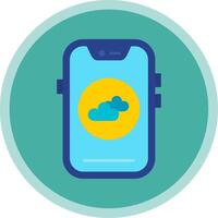 Cloud Flat Multi Circle Icon vector