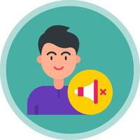 Mute Flat Multi Circle Icon vector