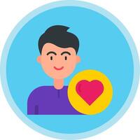 Heart Flat Multi Circle Icon vector