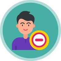 Stop Flat Multi Circle Icon vector