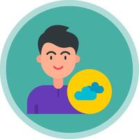 Cloud Flat Multi Circle Icon vector