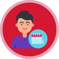 Calendar Flat Multi Circle Icon vector