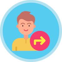 Direction Flat Multi Circle Icon vector