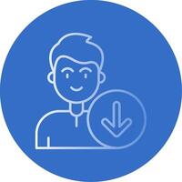 Down Gradient Line Circle Icon vector