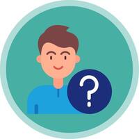 Question Flat Multi Circle Icon vector