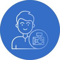 Camera Gradient Line Circle Icon vector