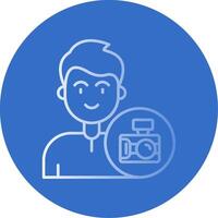 Camera Gradient Line Circle Icon vector