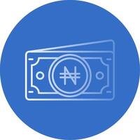 Naira Gradient Line Circle Icon vector