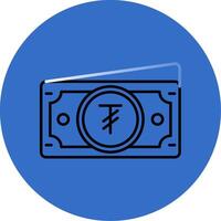 Tugrik Gradient Line Circle Icon vector