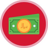 Riyal Flat Multi Circle Icon vector