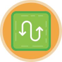 Zigzag Flat Multi Circle Icon vector