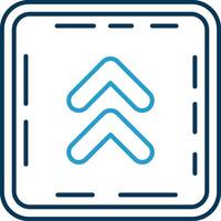 Chevron Line Blue Two Color Icon vector