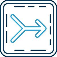 Merge Line Blue Two Color Icon vector