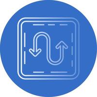 Zigzag Gradient Line Circle Icon vector