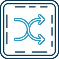 Shuffle Line Blue Two Color Icon vector