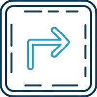 Turn Line Blue Two Color Icon vector