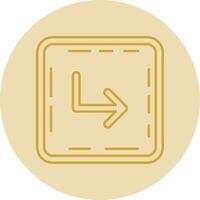 Turn Line Yellow Circle Icon vector