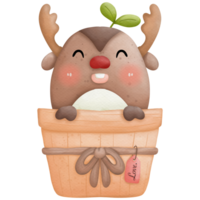 animali e albero acquerello così carino png