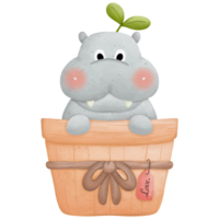 animali e albero acquerello così carino png