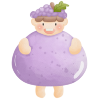 Mascot watercolor fruit and vegetable so cute png