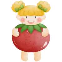 mascotte aquarelle fruit et légume donc mignonne png