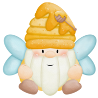 gnome mon chéri abeille aquarelle donc mignonne clipart png