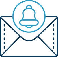 Bell Line Blue Two Color Icon vector