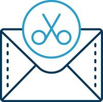 Scissor Line Blue Two Color Icon vector
