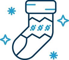 Sock Line Blue Two Color Icon vector