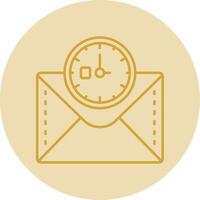 Clock Line Yellow Circle Icon vector