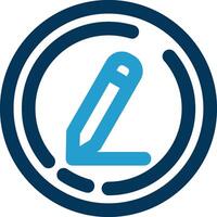 Edit Line Blue Two Color Icon vector