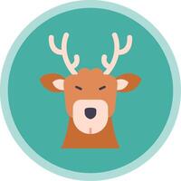 Deer Flat Multi Circle Icon vector