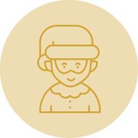 Elfie Line Yellow Circle Icon vector