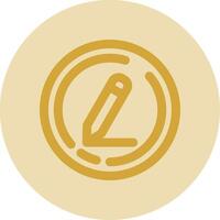 Edit Line Yellow Circle Icon vector