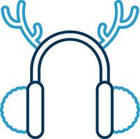 Earmuffs Line Blue Two Color Icon vector