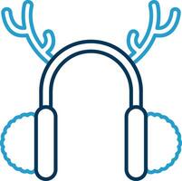 Earmuffs Line Blue Two Color Icon vector