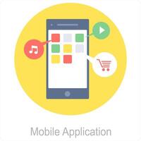 Mobile Application and mobile icon concept vector