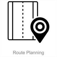 ruta planificación y mapa icono concepto vector