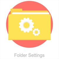 Folder Settings and settings icon concept vector