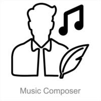 música compositor y melodía icono concepto vector