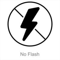 No Flash and dark icon concept vector