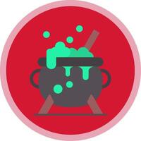 Cauldron Flat Multi Circle Icon vector