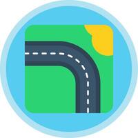 Highway Flat Multi Circle Icon vector