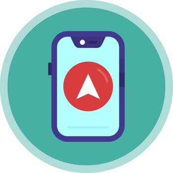 Direction Flat Multi Circle Icon vector