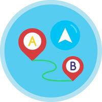 Distance Flat Multi Circle Icon vector