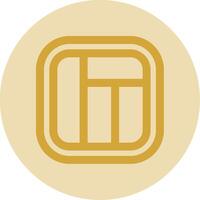 Layout Line Yellow Circle Icon vector
