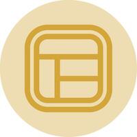 Layout Line Yellow Circle Icon vector