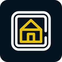 Home Line Yellow White Icon vector